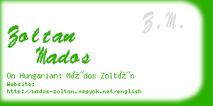 zoltan mados business card